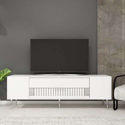 Έπιπλο Τηλεόρασης TV Βάση Σύνθεση Λευκό Silver | 475OLV3054