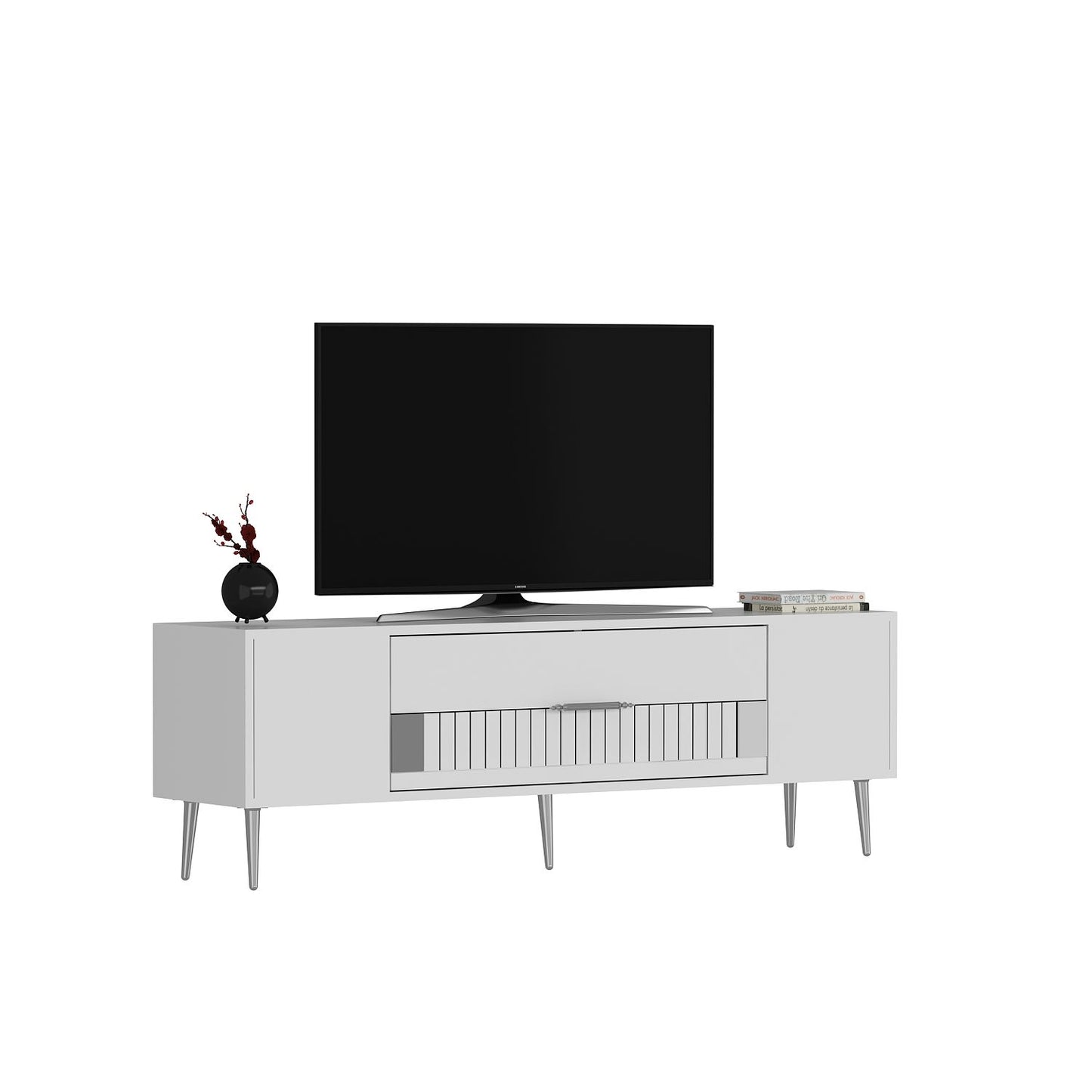 Έπιπλο Τηλεόρασης TV Βάση Σύνθεση Λευκό Silver | 475OLV3054
