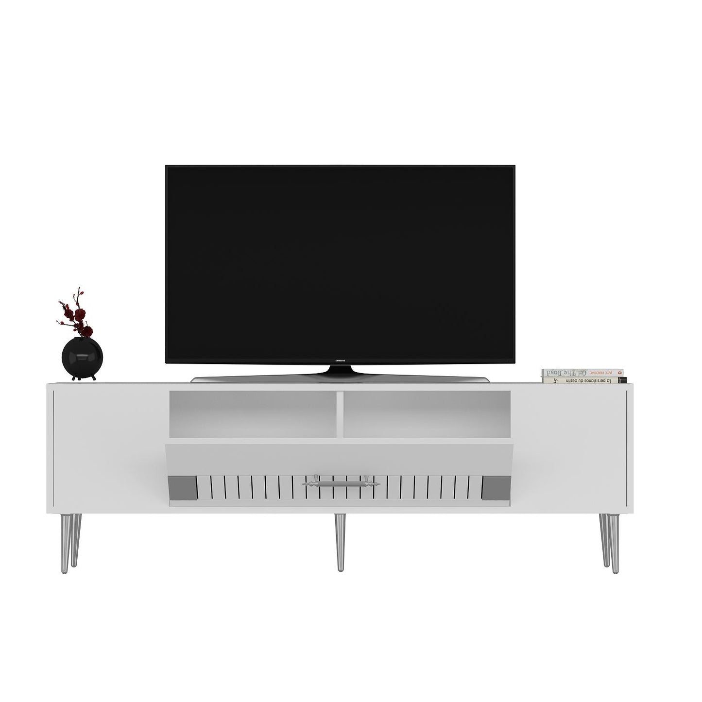 Έπιπλο Τηλεόρασης TV Βάση Σύνθεση Λευκό Silver | 475OLV3054