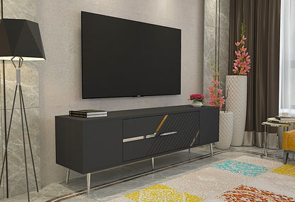 Έπιπλο Τηλεόρασης TV Βάση Σύνθεση Ανθρακί Silver | 475OLV3056