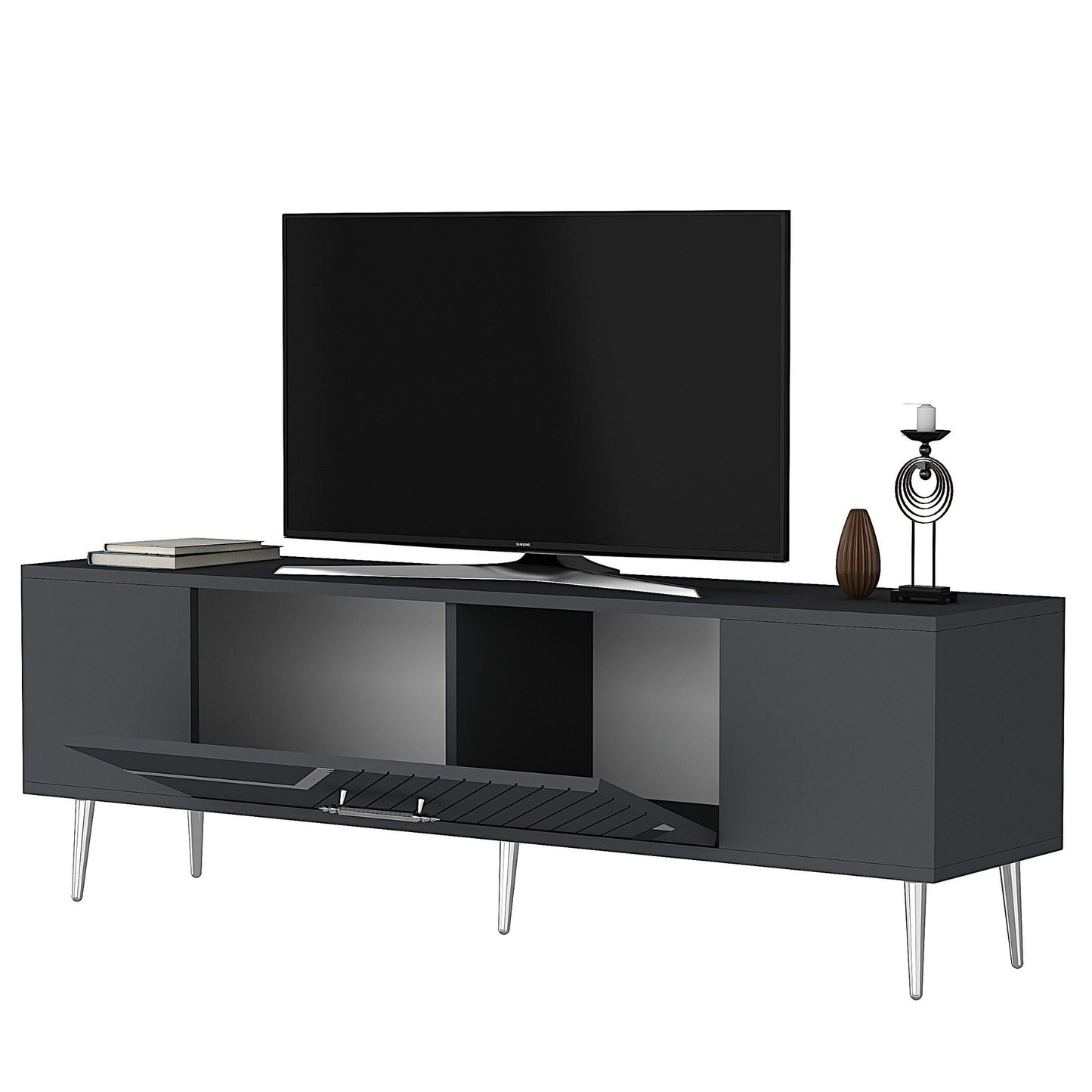 Έπιπλο Τηλεόρασης TV Βάση Σύνθεση Ανθρακί Silver | 475OLV3056
