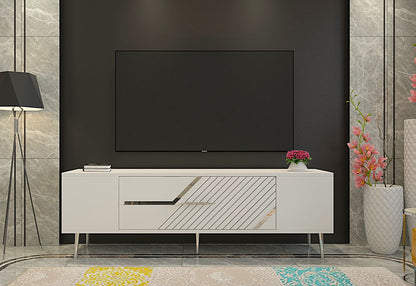 Έπιπλο Τηλεόρασης TV Βάση Σύνθεση Λευκό Silver | 475OLV3058