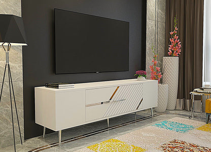 Έπιπλο Τηλεόρασης TV Βάση Σύνθεση Λευκό Silver | 475OLV3058