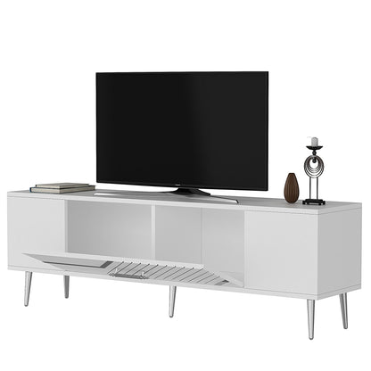 Έπιπλο Τηλεόρασης TV Βάση Σύνθεση Λευκό Silver | 475OLV3058