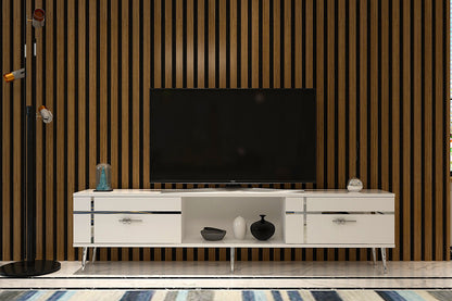 Έπιπλο Τηλεόρασης TV Βάση Σύνθεση Λευκό Silver | 475OLV3062