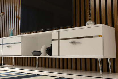 Έπιπλο Τηλεόρασης TV Βάση Σύνθεση Λευκό Silver | 475OLV3062