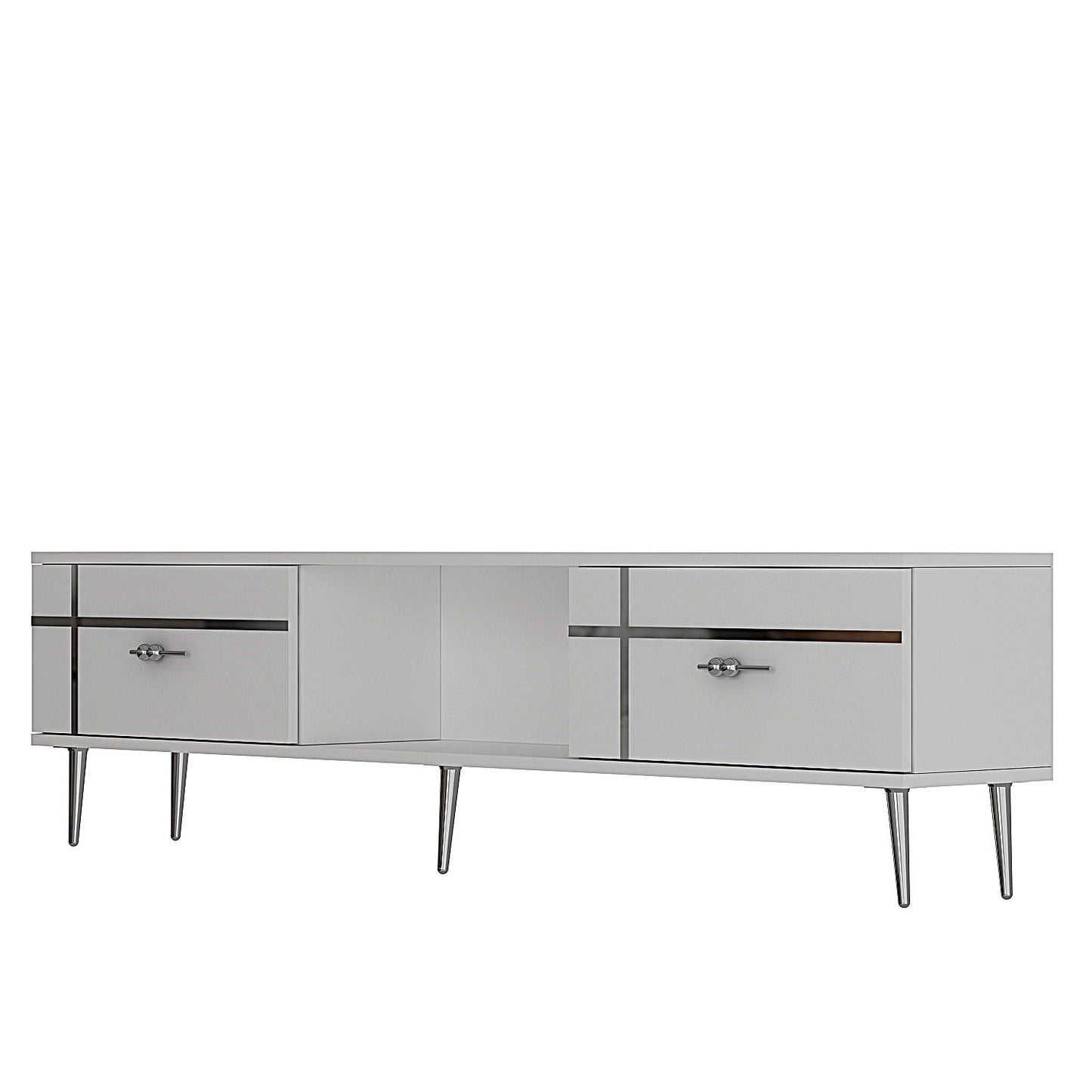 Έπιπλο Τηλεόρασης TV Βάση Σύνθεση Λευκό Silver | 475OLV3062