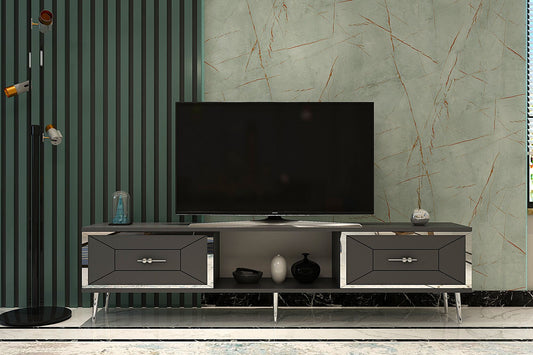 Έπιπλο Τηλεόρασης TV Βάση Σύνθεση Ανθρακί Silver | 475OLV3064