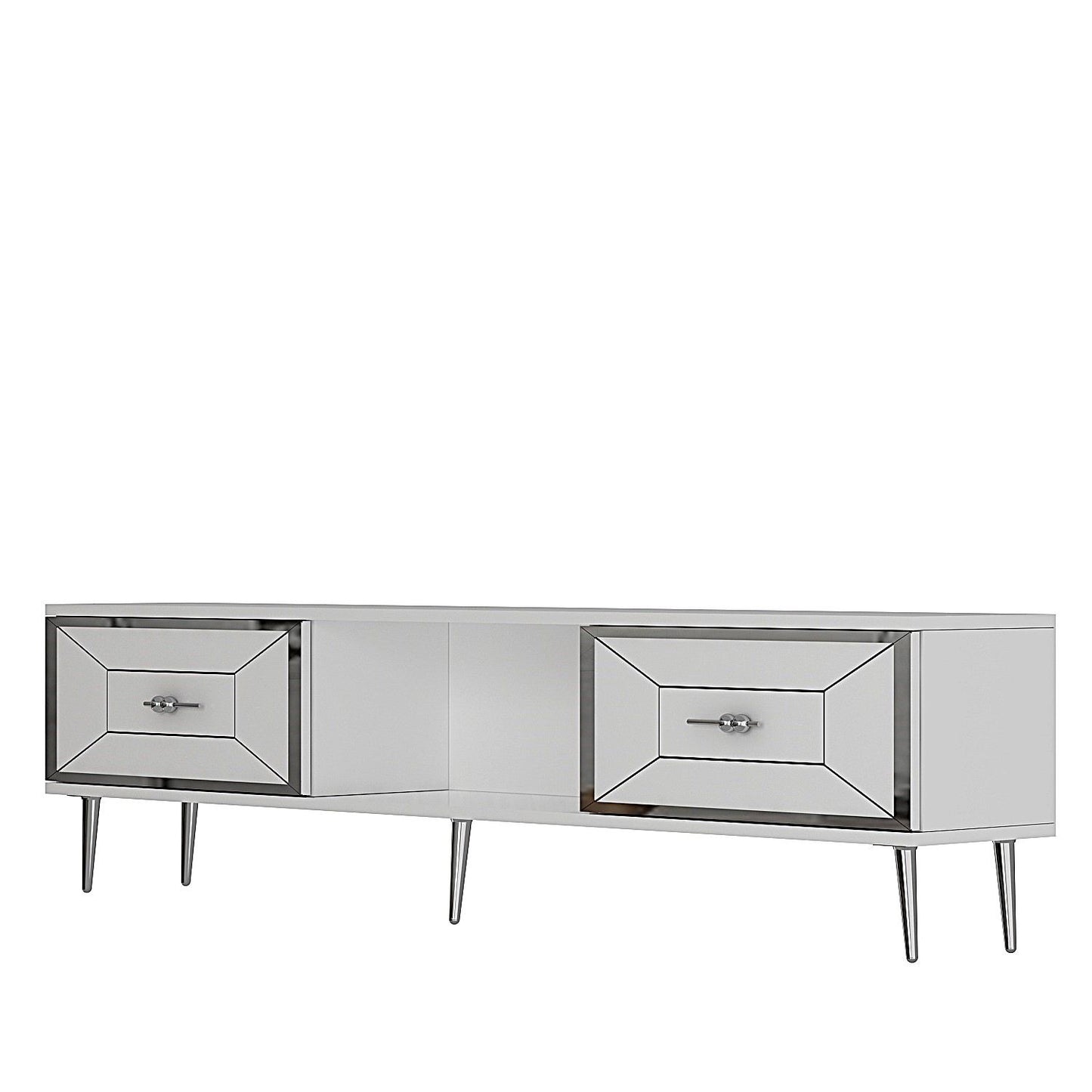Έπιπλο Τηλεόρασης TV Βάση Σύνθεση Λευκό Silver | 475OLV3066