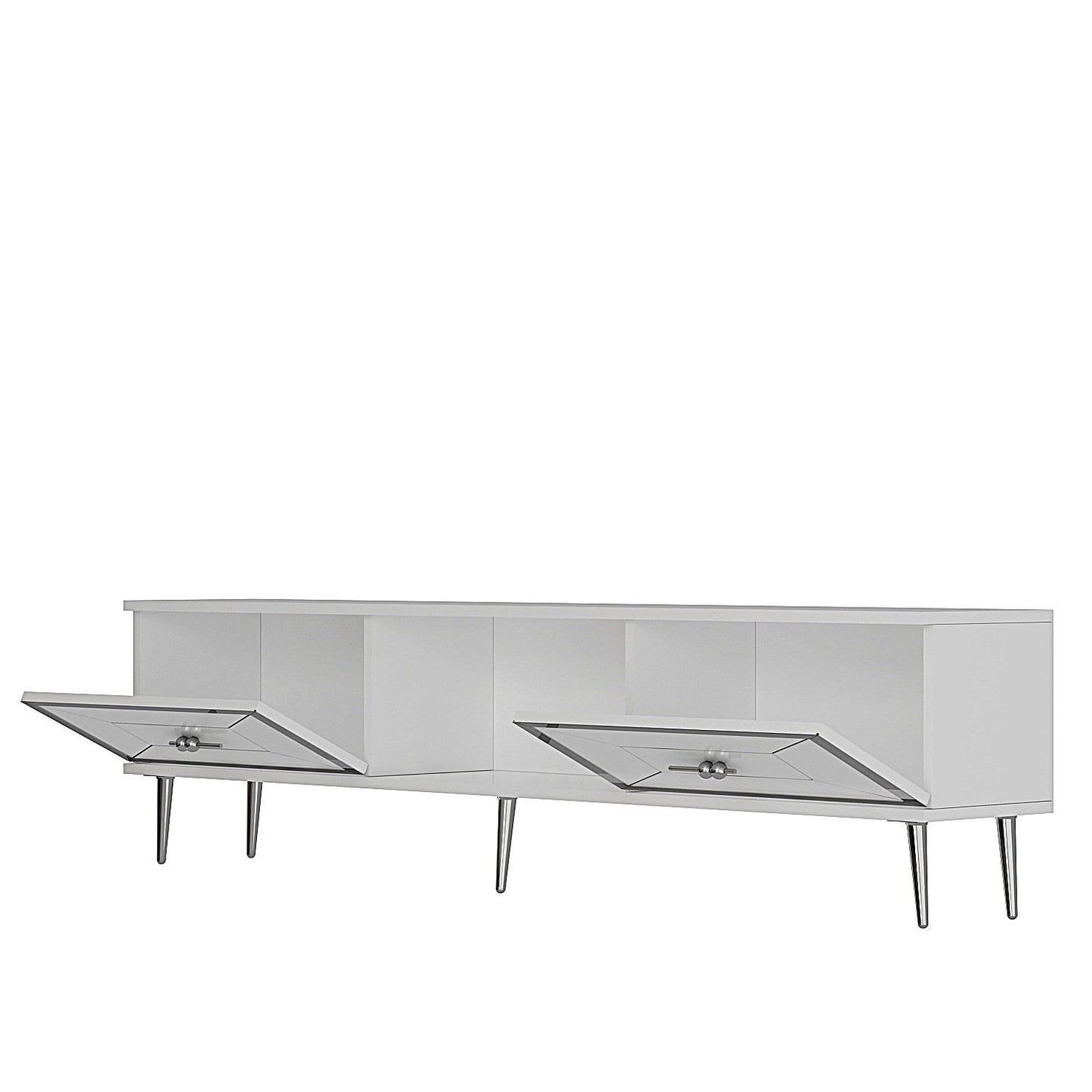 Έπιπλο Τηλεόρασης TV Βάση Σύνθεση Λευκό Silver | 475OLV3066