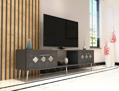 Έπιπλο Τηλεόρασης TV Βάση Σύνθεση Ανθρακί Silver | 475OLV3072