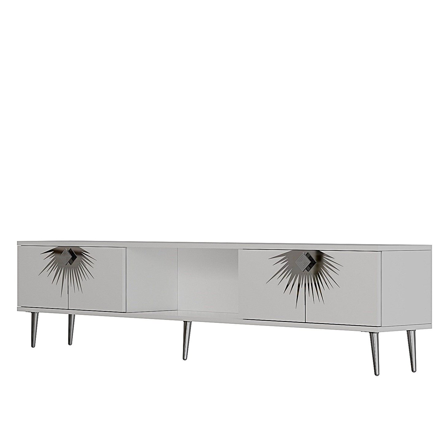 Έπιπλο Τηλεόρασης TV Βάση Σύνθεση Λευκό Silver | 475OLV3078
