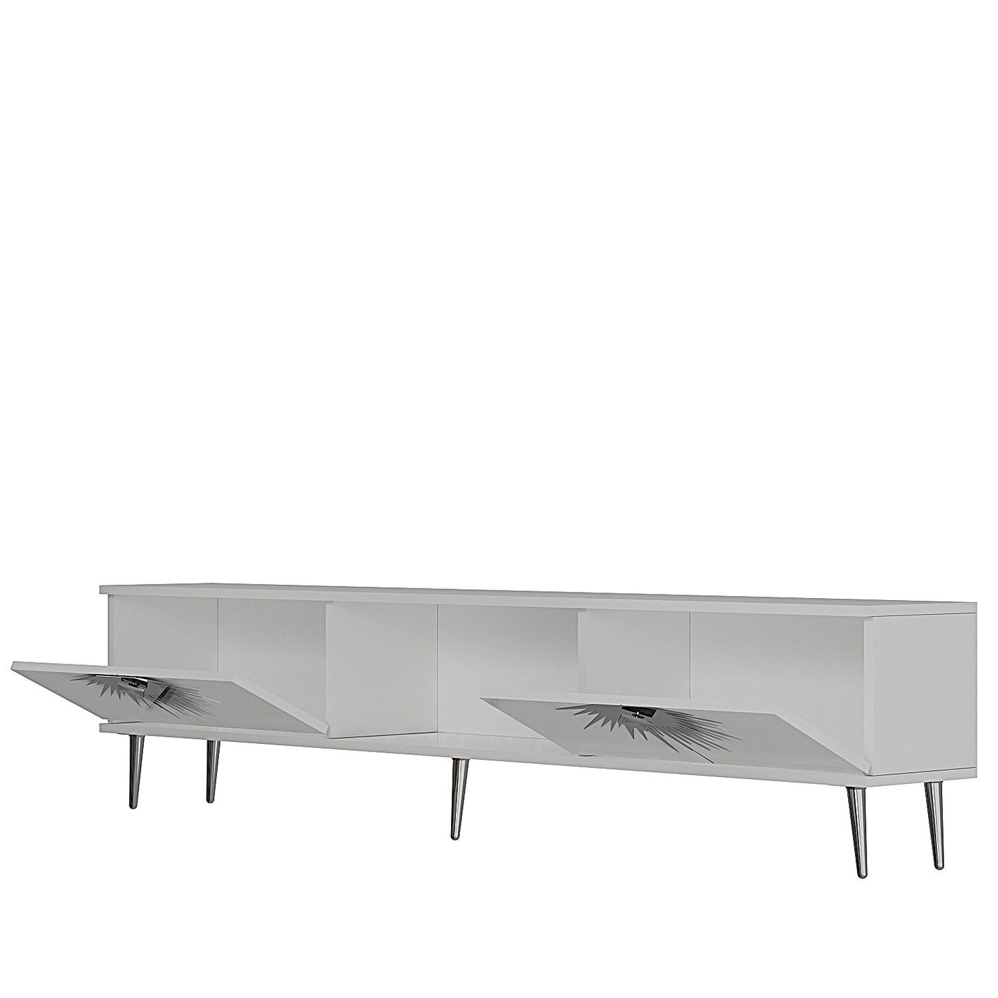 Έπιπλο Τηλεόρασης TV Βάση Σύνθεση Λευκό Silver | 475OLV3078