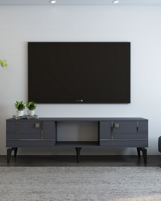 Έπιπλο Τηλεόρασης TV Βάση Σύνθεση Ανθρακί Silver | 475OLV3088
