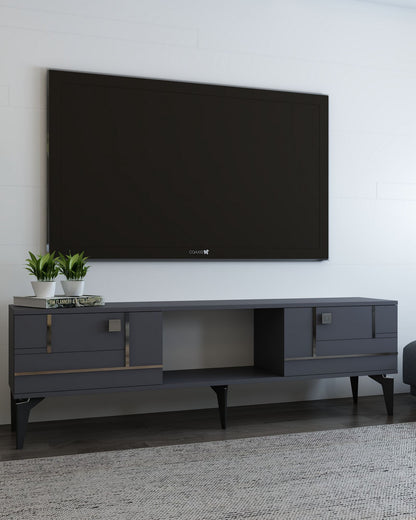Έπιπλο Τηλεόρασης TV Βάση Σύνθεση Ανθρακί Silver | 475OLV3088