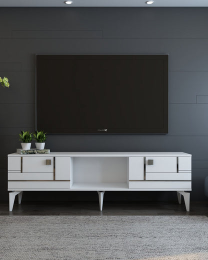 Έπιπλο Τηλεόρασης TV Βάση Σύνθεση Λευκό Silver | 475OLV3090