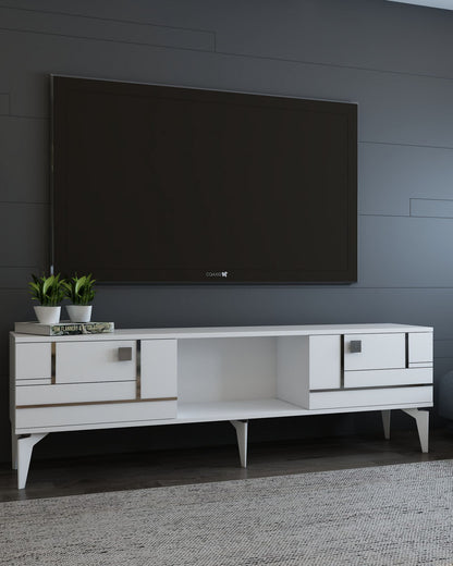 Έπιπλο Τηλεόρασης TV Βάση Σύνθεση Λευκό Silver | 475OLV3090