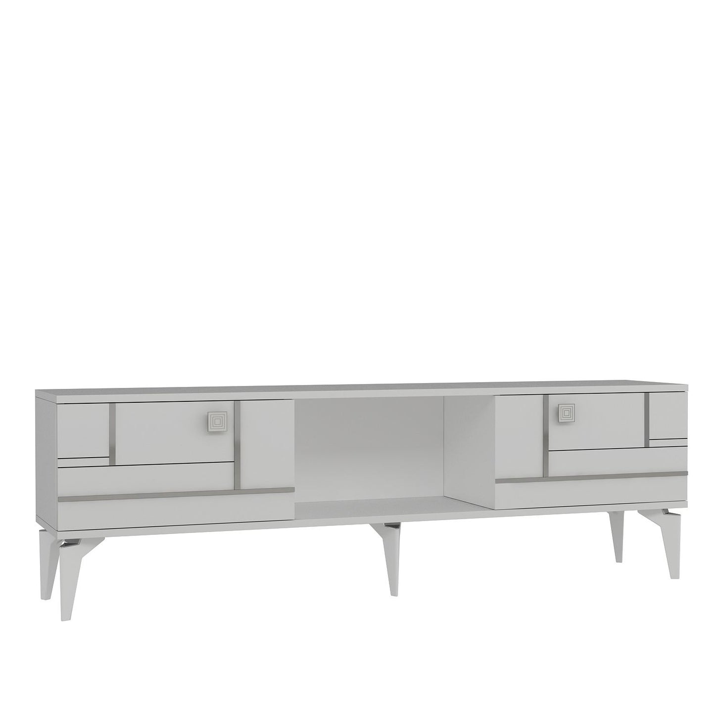 Έπιπλο Τηλεόρασης TV Βάση Σύνθεση Λευκό Silver | 475OLV3090