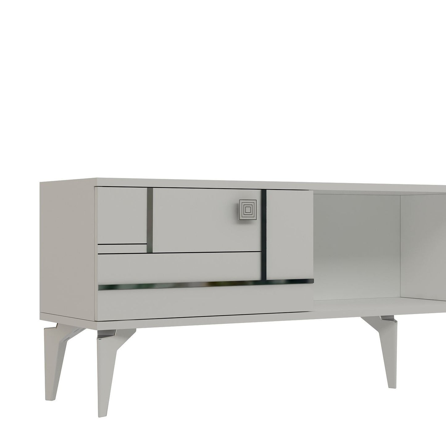 Έπιπλο Τηλεόρασης TV Βάση Σύνθεση Λευκό Silver | 475OLV3090