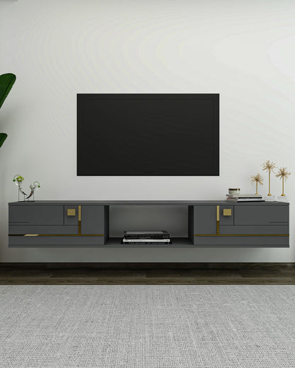 Έπιπλο Τηλεόρασης TV Βάση Σύνθεση Ανθρακί Χρυσό | 475OLV3301