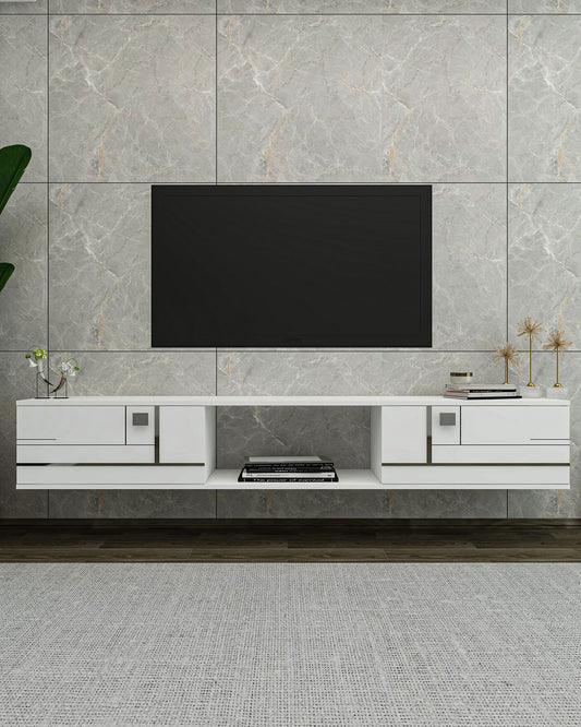 Έπιπλο Τηλεόρασης TV Βάση Σύνθεση Λευκό Silver | 475OLV3304