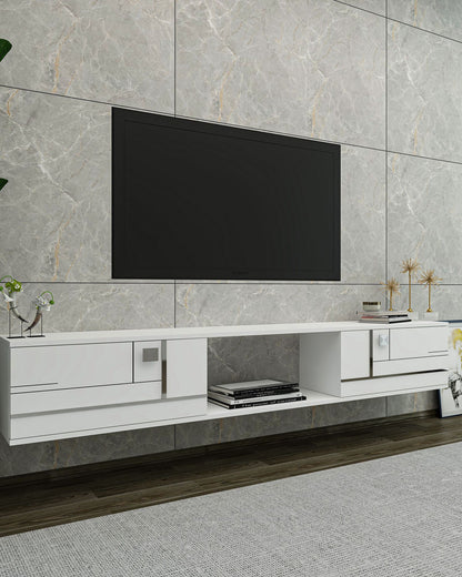 Έπιπλο Τηλεόρασης TV Βάση Σύνθεση Λευκό Silver | 475OLV3304