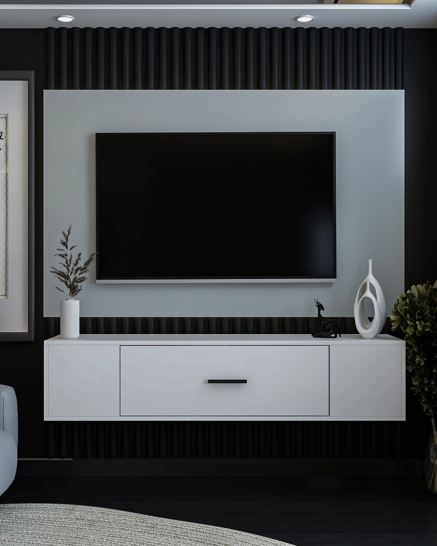 Έπιπλο Τηλεόρασης TV Βάση Σύνθεση Λευκό | 475OLV3308