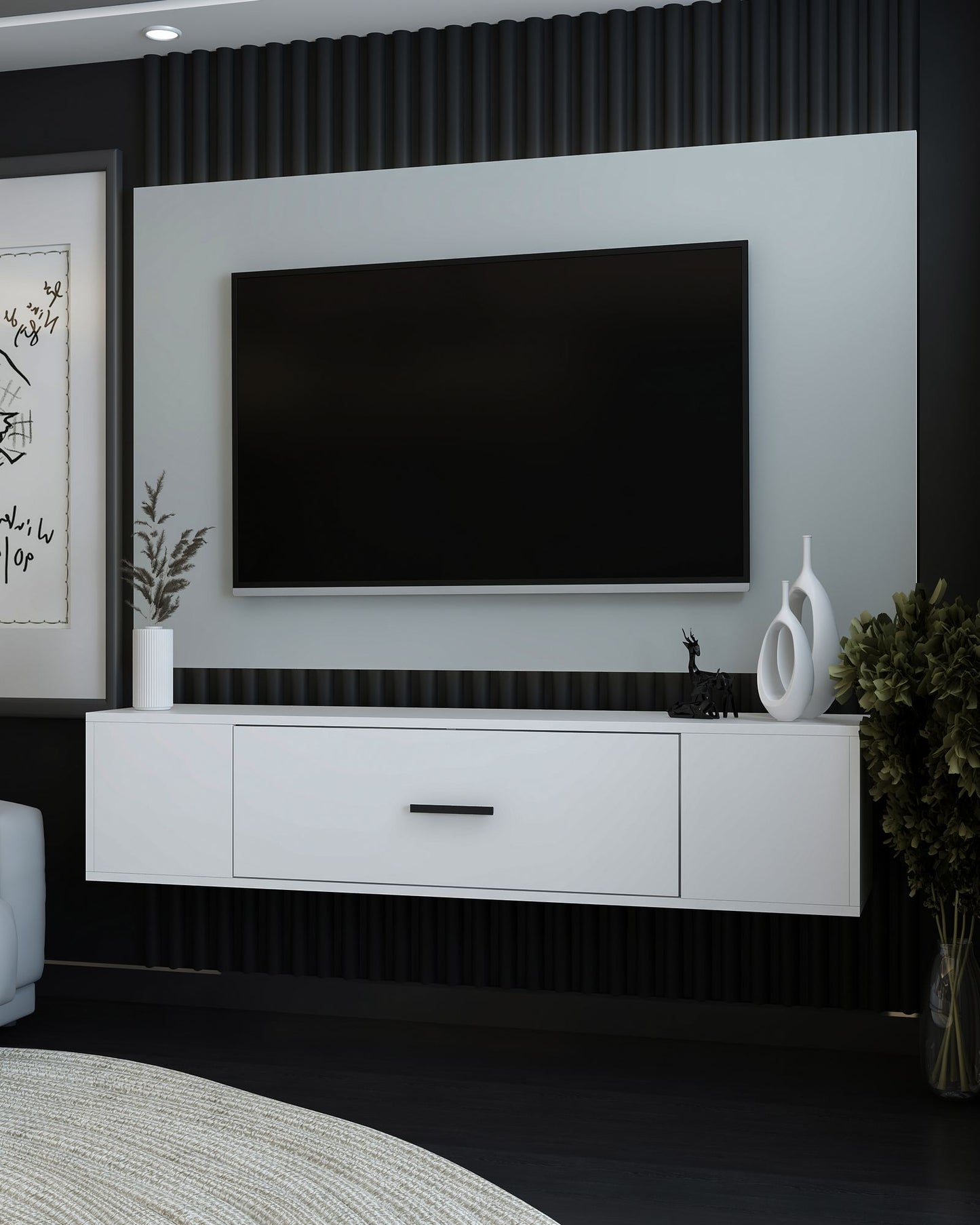 Έπιπλο Τηλεόρασης TV Βάση Σύνθεση Λευκό | 475OLV3308
