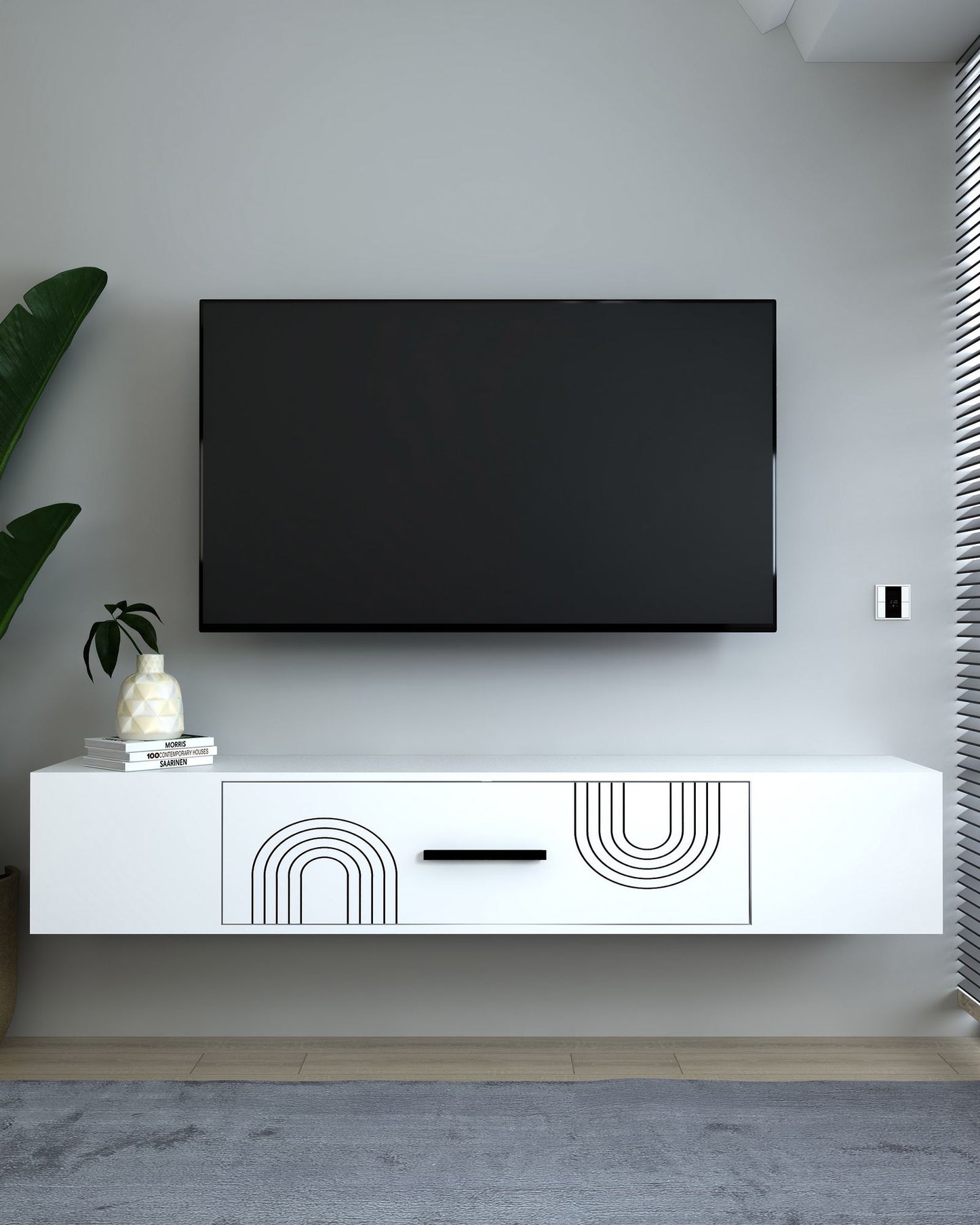 Έπιπλο Τηλεόρασης TV Βάση Σύνθεση Λευκό | 475OLV3313