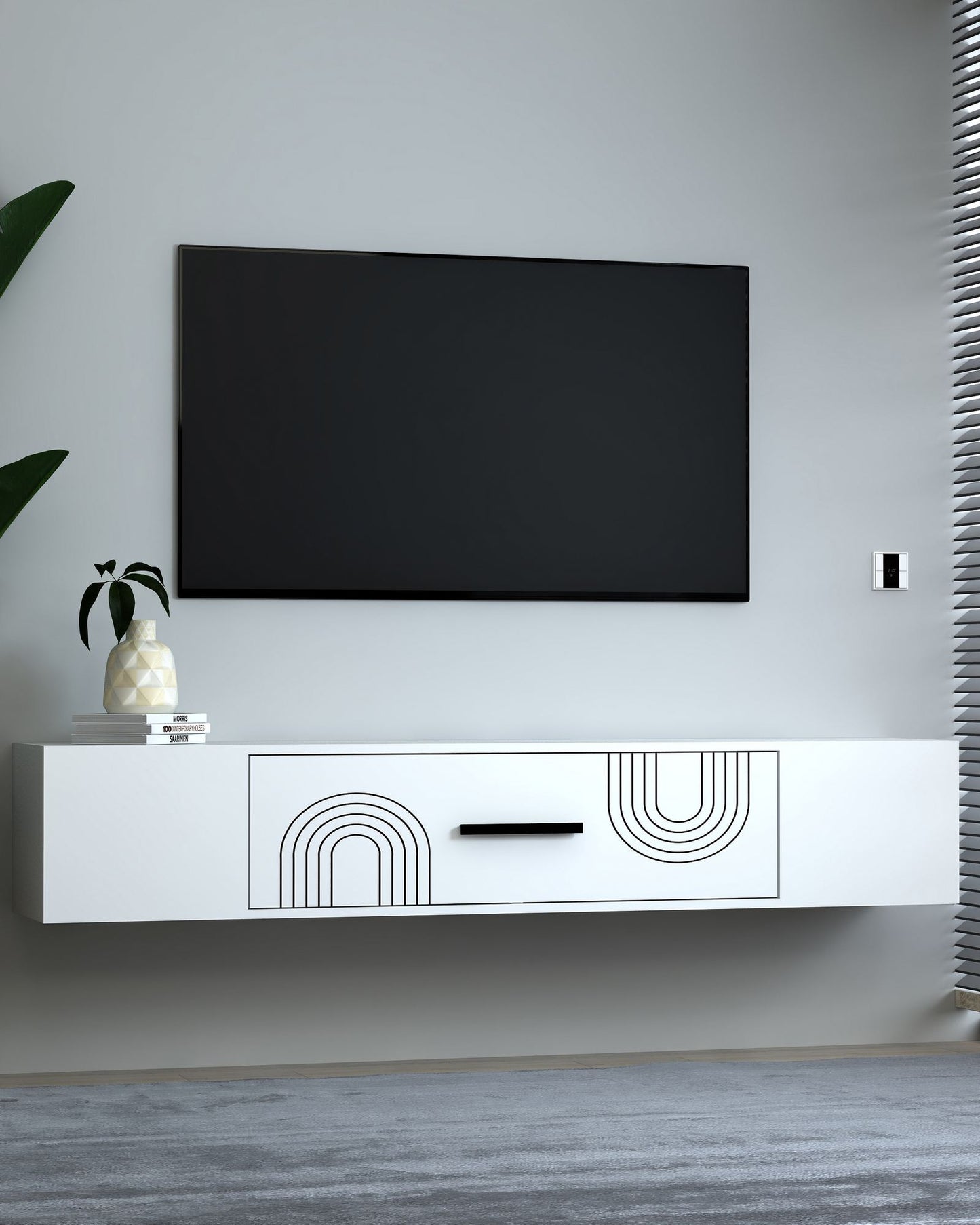 Έπιπλο Τηλεόρασης TV Βάση Σύνθεση Λευκό | 475OLV3313