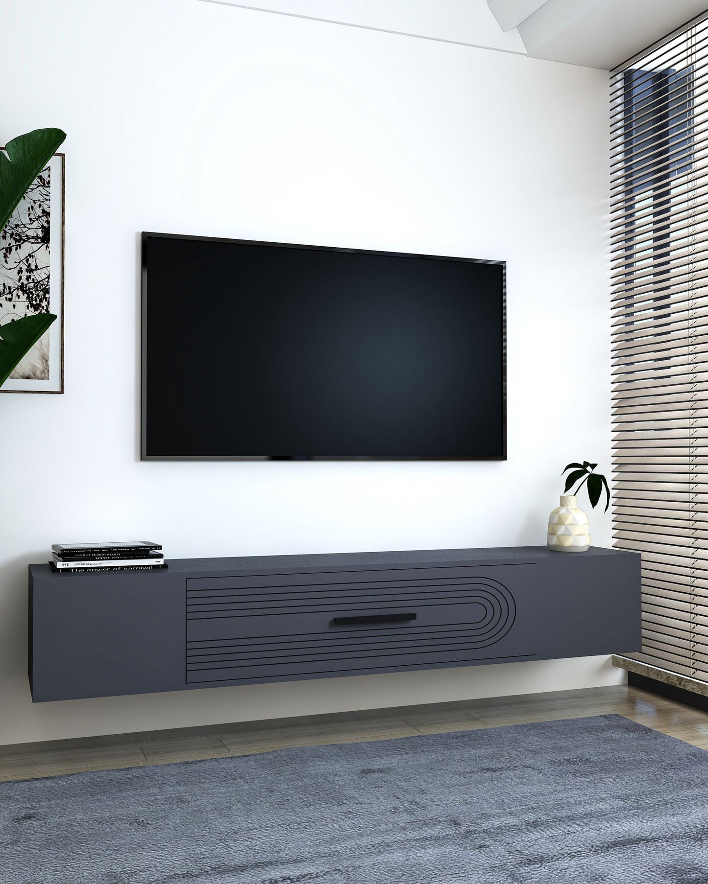 Έπιπλο Τηλεόρασης TV Βάση Σύνθεση Ανθρακί | 475OLV3315