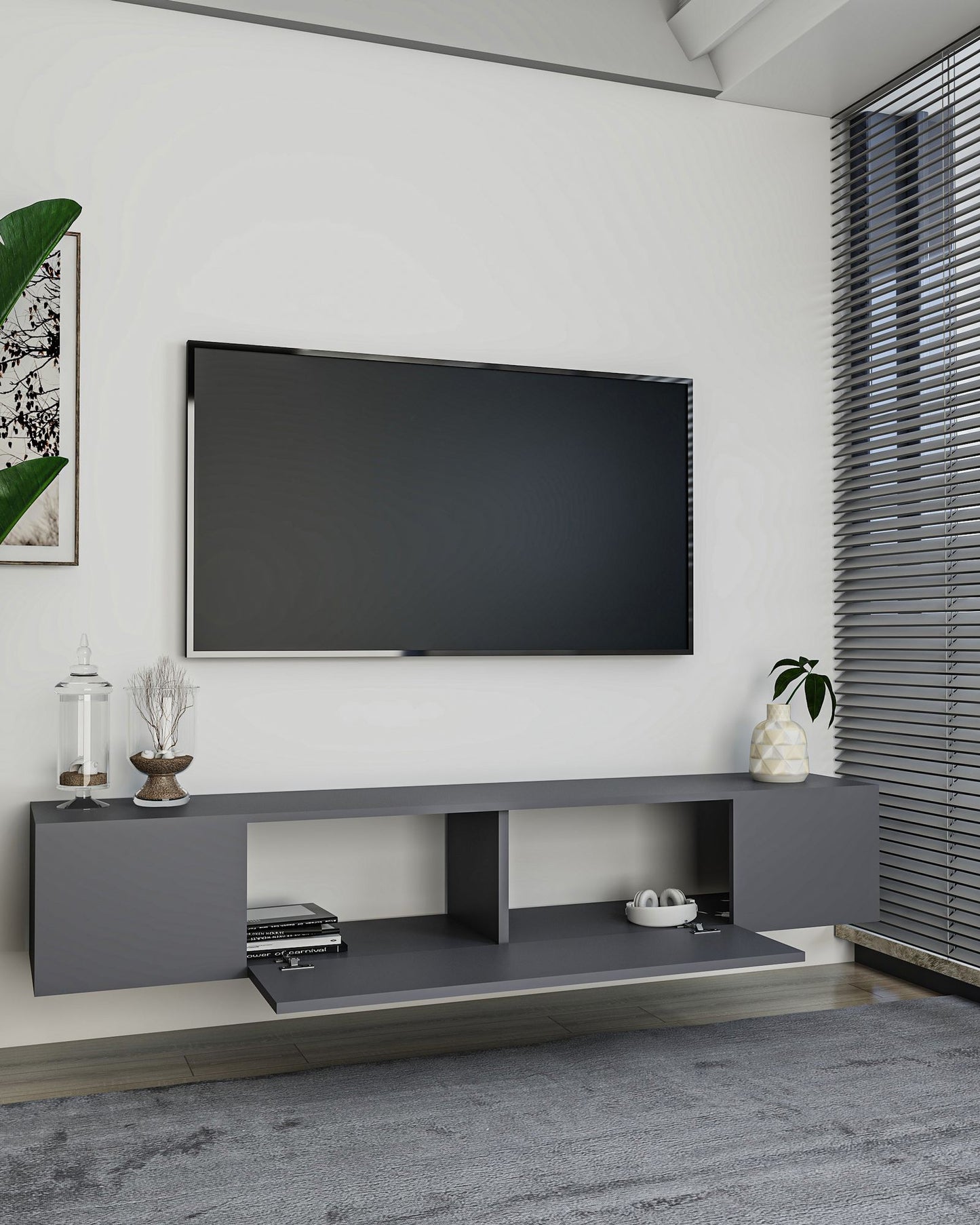 Έπιπλο Τηλεόρασης TV Βάση Σύνθεση Ανθρακί | 475OLV3315