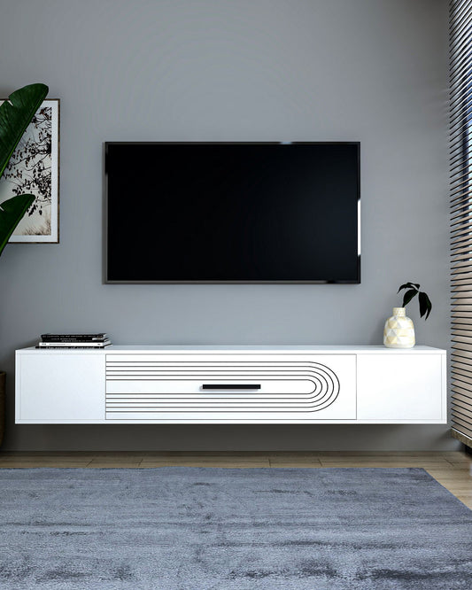 Έπιπλο Τηλεόρασης TV Βάση Σύνθεση Λευκό | 475OLV3316
