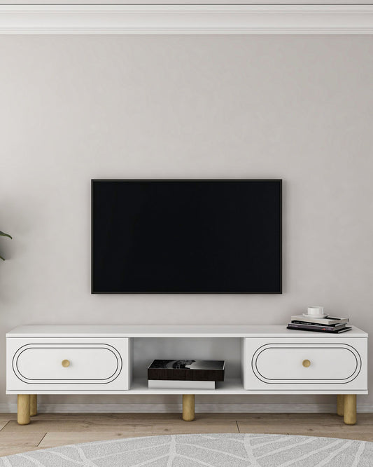 Έπιπλο Τηλεόρασης TV Βάση Σύνθεση Λευκό | 475OLV3344