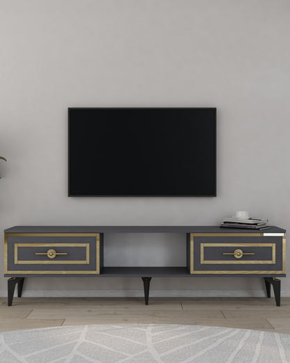 Έπιπλο Τηλεόρασης TV Βάση Σύνθεση Ανθρακί Χρυσό | 475OLV3345
