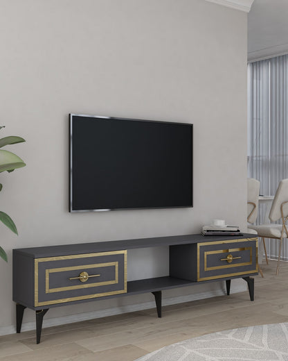 Έπιπλο Τηλεόρασης TV Βάση Σύνθεση Ανθρακί Χρυσό | 475OLV3345
