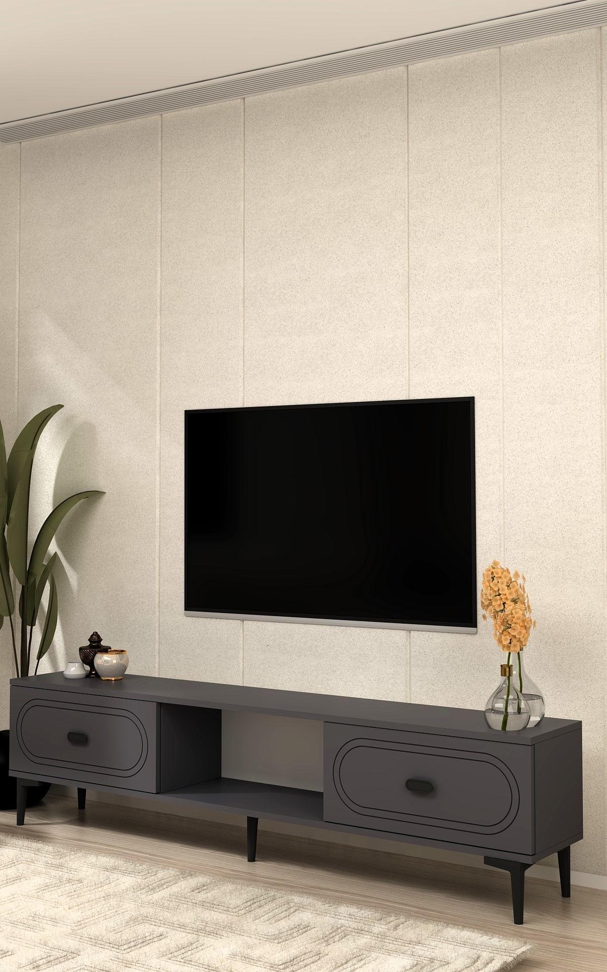 Έπιπλο Τηλεόρασης TV Βάση Σύνθεση Ανθρακί | 475OLV3347