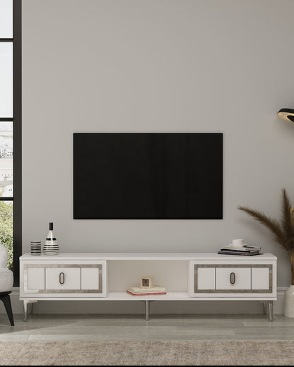 Έπιπλο Τηλεόρασης TV Βάση Σύνθεση Λευκό Silver | 475OLV3352