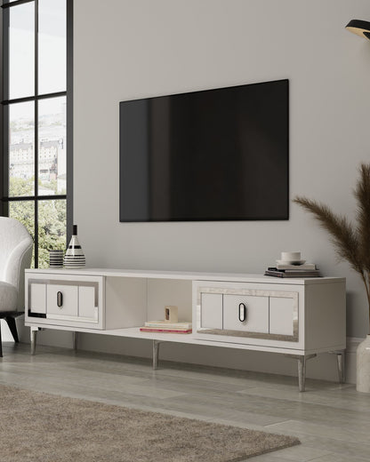 Έπιπλο Τηλεόρασης TV Βάση Σύνθεση Λευκό Silver | 475OLV3352