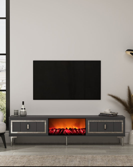 Έπιπλο Τηλεόρασης TV Βάση Σύνθεση Ανθρακί Silver | 475OLV3360