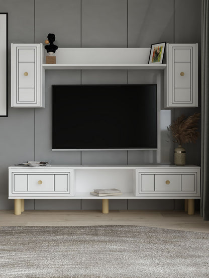 Έπιπλο Τηλεόρασης TV Βάση Σύνθεση Λευκό | 475OLV3364