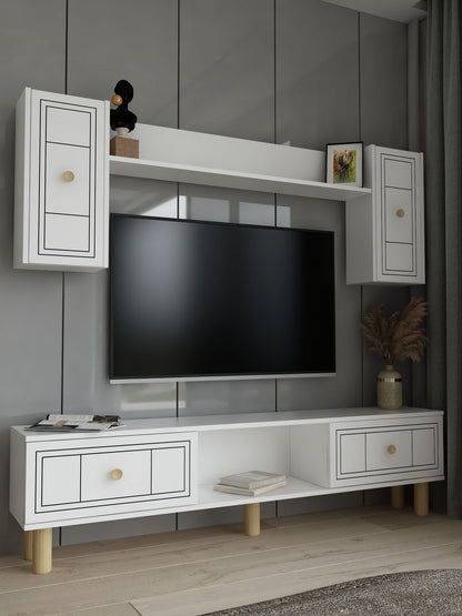 Έπιπλο Τηλεόρασης TV Βάση Σύνθεση Λευκό | 475OLV3364