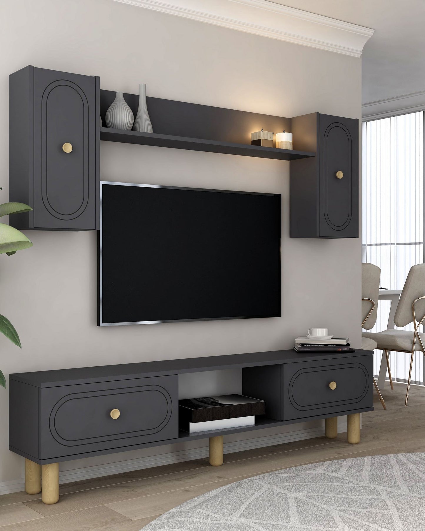 Έπιπλο Τηλεόρασης TV Βάση Σύνθεση Ανθρακί | 475OLV3365