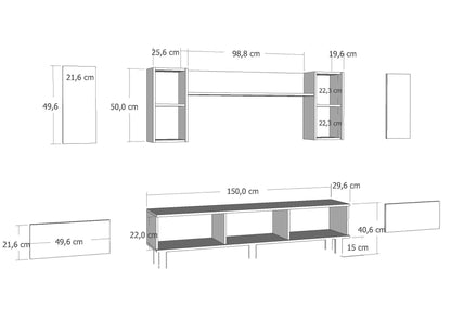 Έπιπλο Τηλεόρασης TV Βάση Σύνθεση Λευκό | 475OLV3366