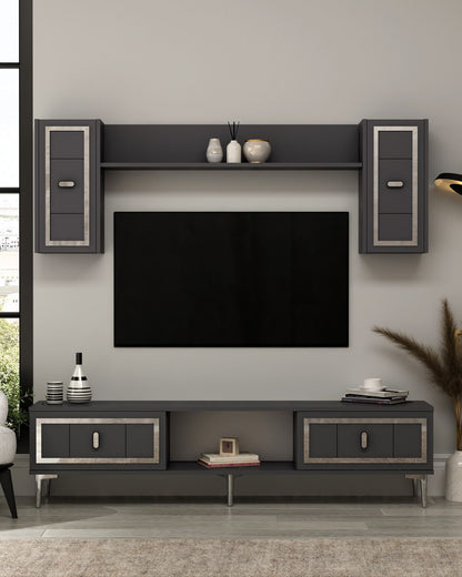 Έπιπλο Τηλεόρασης TV Βάση Σύνθεση Ανθρακί Silver | 475OLV3370