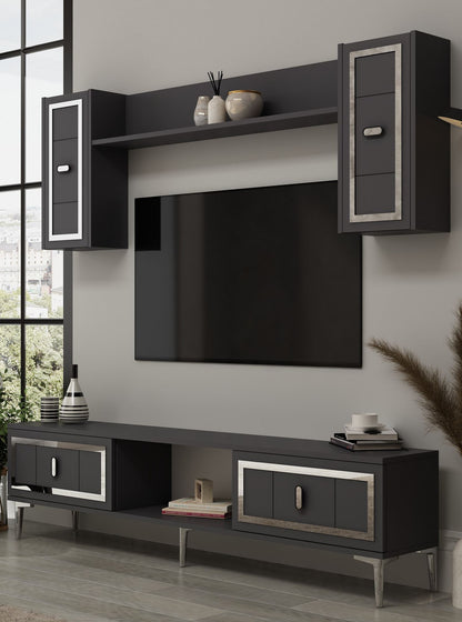 Έπιπλο Τηλεόρασης TV Βάση Σύνθεση Ανθρακί Silver | 475OLV3370