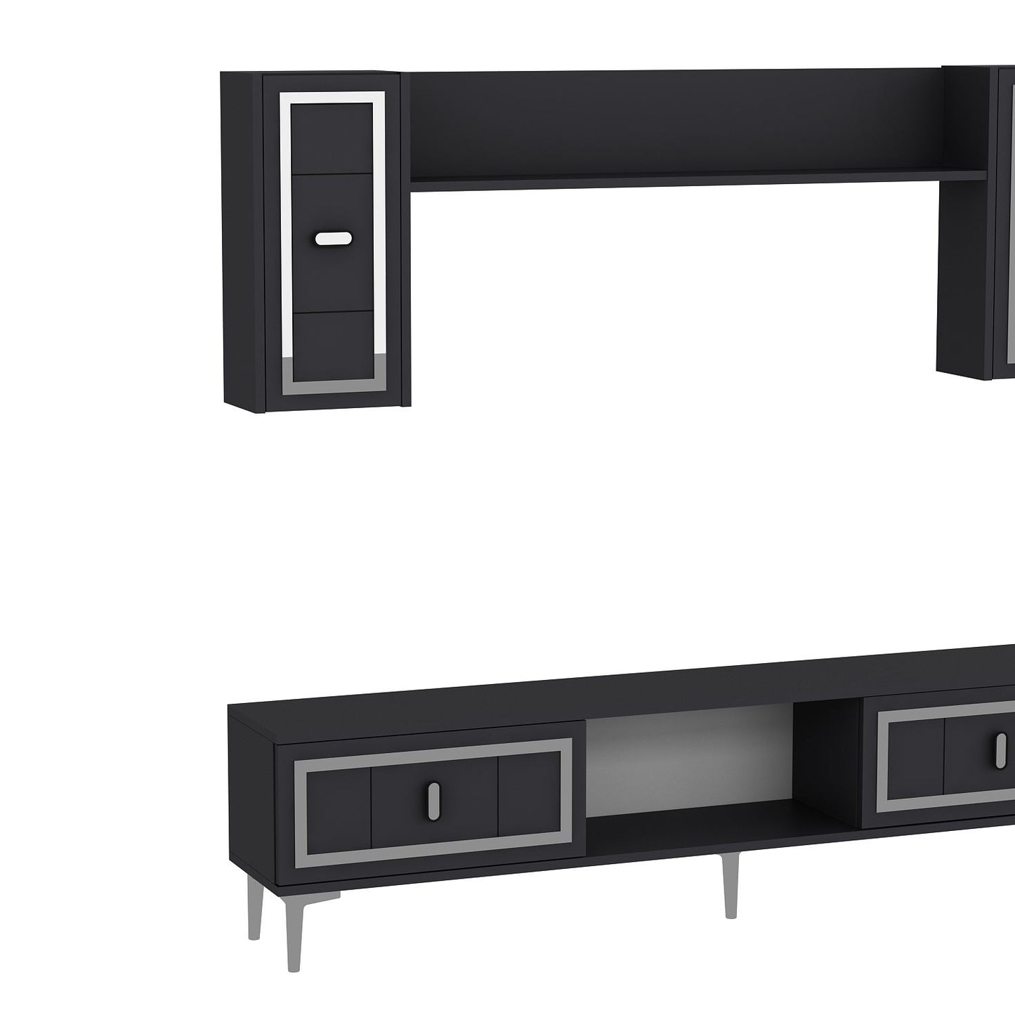 Έπιπλο Τηλεόρασης TV Βάση Σύνθεση Ανθρακί Silver | 475OLV3370