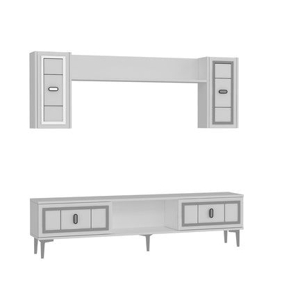 Έπιπλο Τηλεόρασης TV Βάση Σύνθεση Λευκό Silver | 475OLV3372