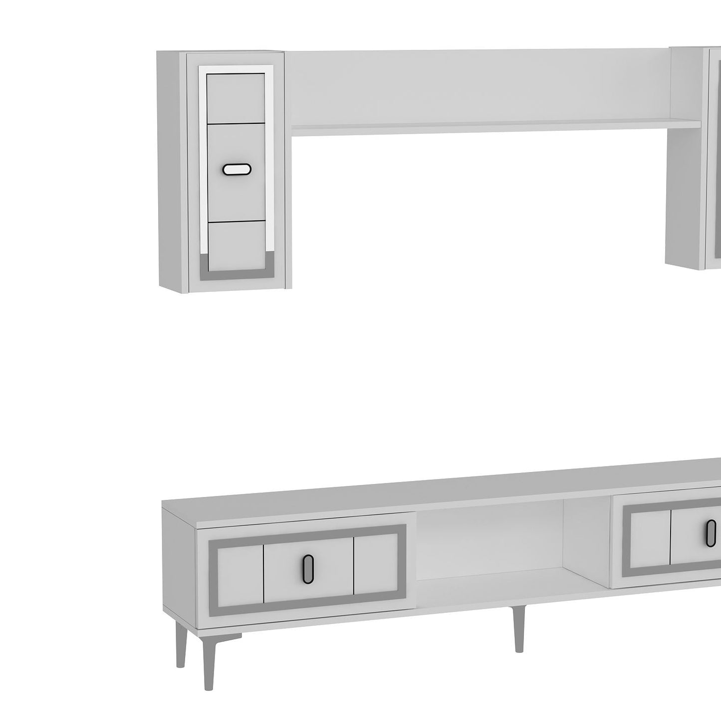 Έπιπλο Τηλεόρασης TV Βάση Σύνθεση Λευκό Silver | 475OLV3372