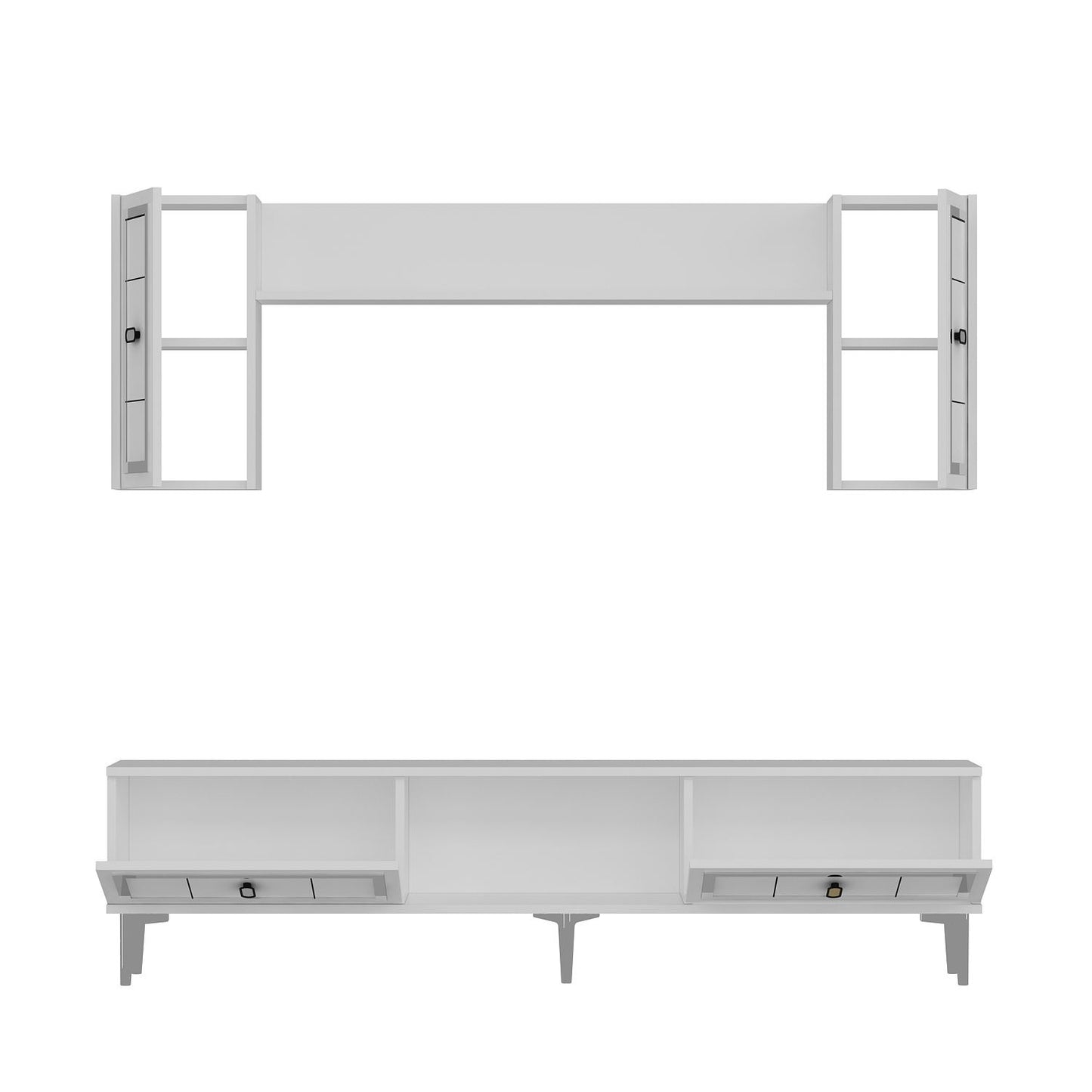 Έπιπλο Τηλεόρασης TV Βάση Σύνθεση Λευκό Silver | 475OLV3372